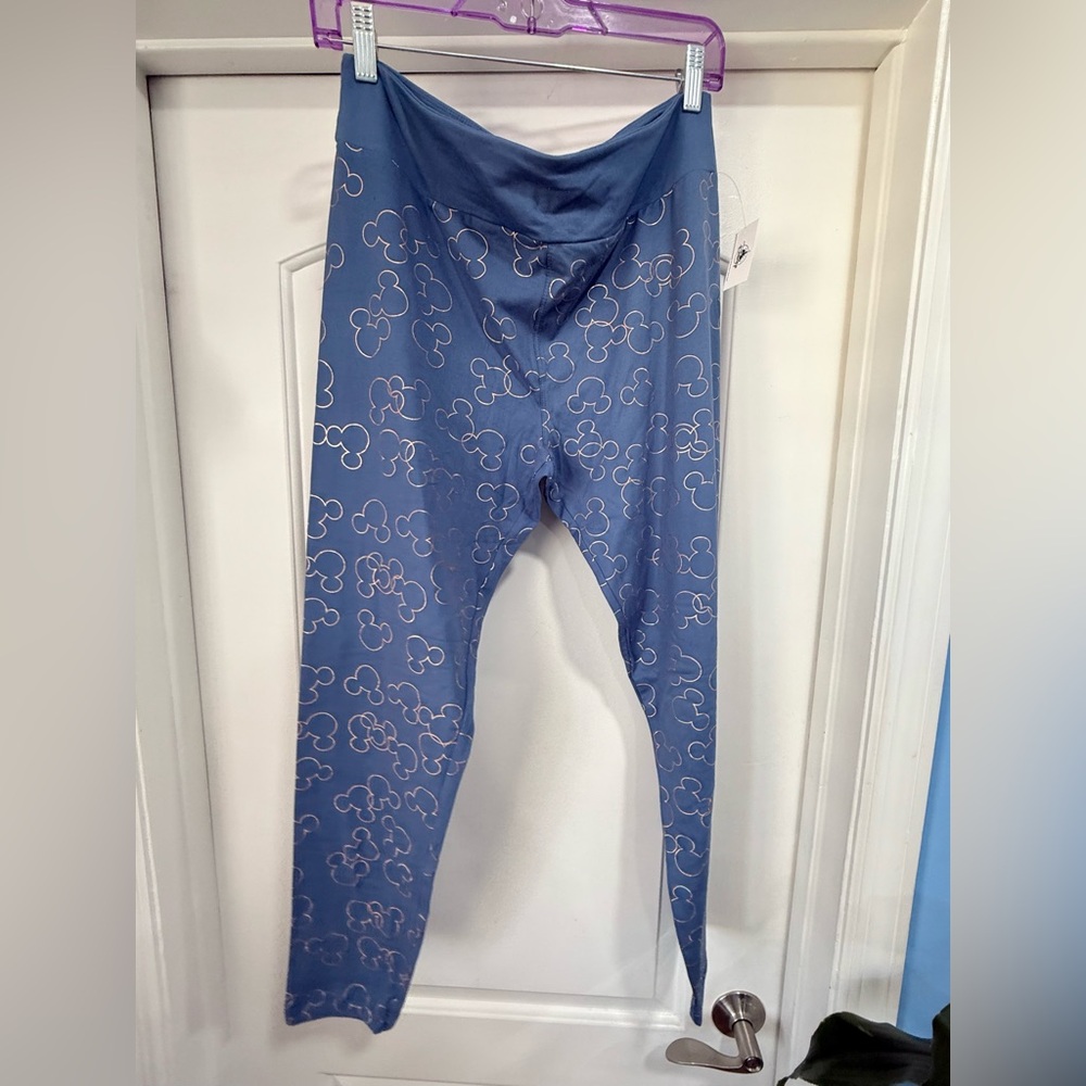 Disney Parks mickey leggings blue rose gold